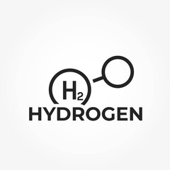 Hydrogen line icon. eco fuel, eco friendly and alternative energy symbol