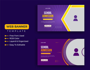 Back to school banner,social media ad, web banner,social media cover template