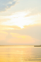 view of orange sunset over the sea