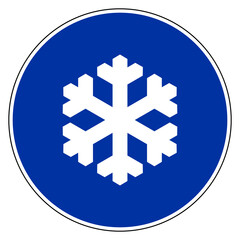 Obraz premium Schneeflocke und Verkehrsschild