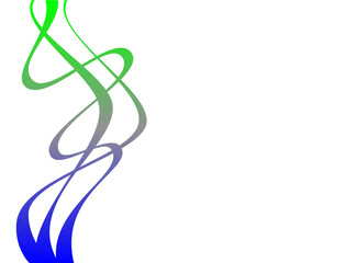 Wavy lines with green and blue gradations