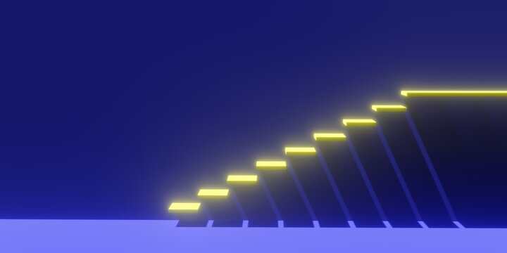 modern concrete staircase on concrete wall outside - industrial interior background template or career or growth concept , Abstract empty