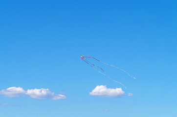 Fototapeta na wymiar simple single kite in the sky