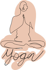 line art silhouette yoga poses hand drawn Illustration . Vector illustration