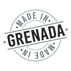 Made in Grenada Symbol. Silhouette Icon Map. Design Grunge Vector. Product Export Seal.
