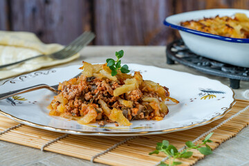 Pork, mushroom and thyme bake