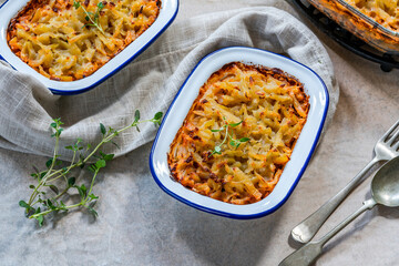 Pork, mushroom and thyme bake