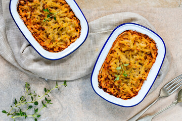 Pork, mushroom and thyme bake
