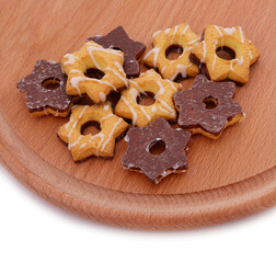 Cookies in the form of a star on the board.