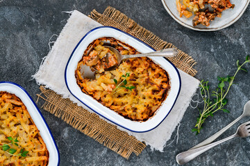 Pork, mushroom and thyme bake