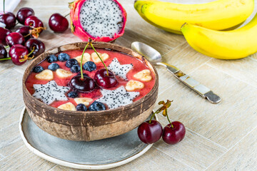 Cherry and banana smoothie