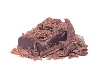 Chocolate on white background