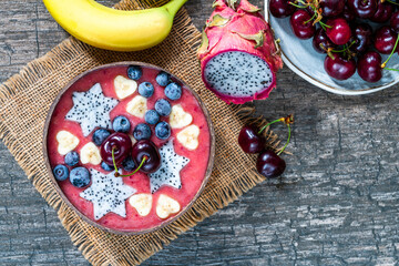 Cherry and banana smoothie