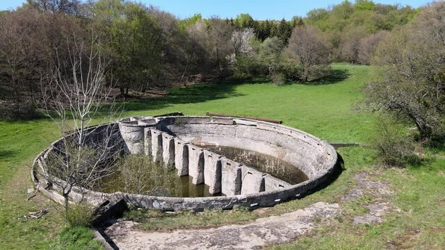 A view of the Technical Monument of the Serenyiho Cisterna on Plesivecka planina in Slovakia