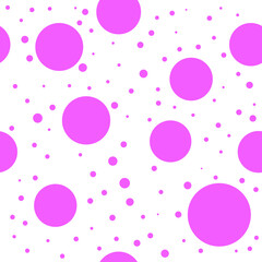 Pink circles and very small dots. Vetor seamless pink circles.