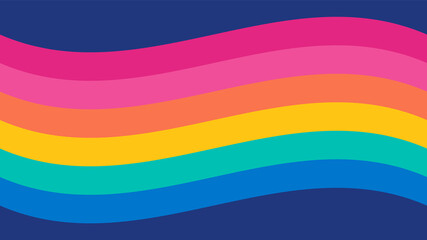 Retro Rainbow Wave Background Vector