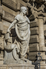 Architectural fragments of Rome Palace of Justice (Corte Suprema di Cassazione, 1888). Rome, Italy.
