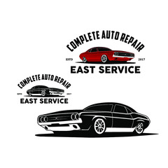 Obraz premium Complete auto repair logo vector