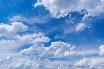 Clouds on the blue sky.