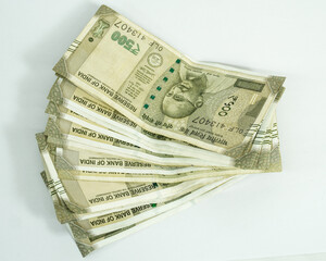 indian 500 rupees notes money isolate in white bG