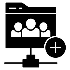 A trendy design icon of network folder