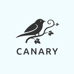 abstract canary logo. bird icon