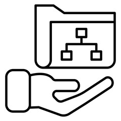 Obraz premium Document case on hand, icon of folder care