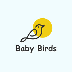 abstract bird logo. child icon