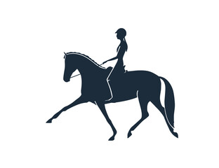 Dressage horse logo. Equestrian Events. Icons and design elements. Typographic logotype.
