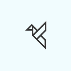 logo k abstract. geometric bird icon