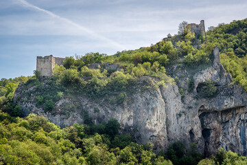 Remains of Soko Grad Sokolac (Falcon City) medieval fortress near the city of Sokobanja in Eastern Serbia