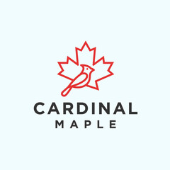 abstract cardinal logo. maple icon