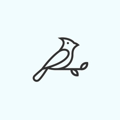abstract cardinal logo. bird icon