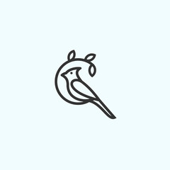 abstract cardinal logo. bird icon