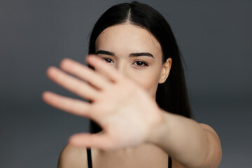 Fototapeta premium Young beautiful glamour woman face