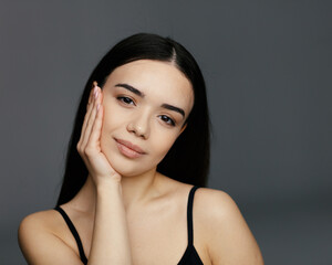 Fototapeta premium Young beautiful glamour woman face