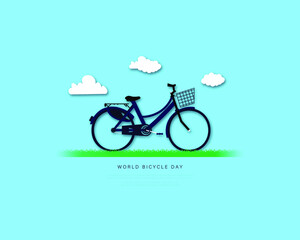Fototapeta na wymiar World Bicycle day vector illustration with bicycle design.