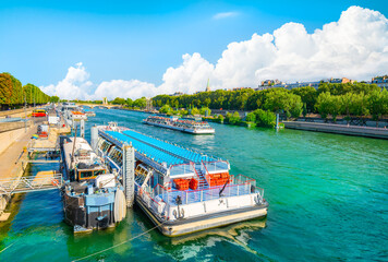 Touristic boats on Seine