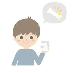 Boy with a glass of milk