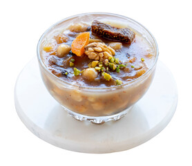 Ashura dessert isolated on white background