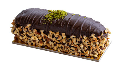 Chocolate eclairs isolated on white background