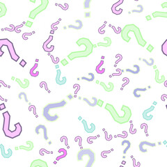 Quiz seamless pattern. Question marks, doubt, faq
