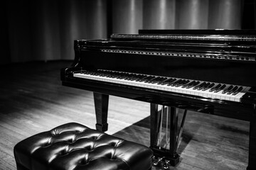 Beautiful piano in concert hall