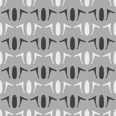 Monochrome seamless pattern with geometric ornament.