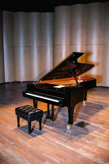 Beautiful piano in concert hall