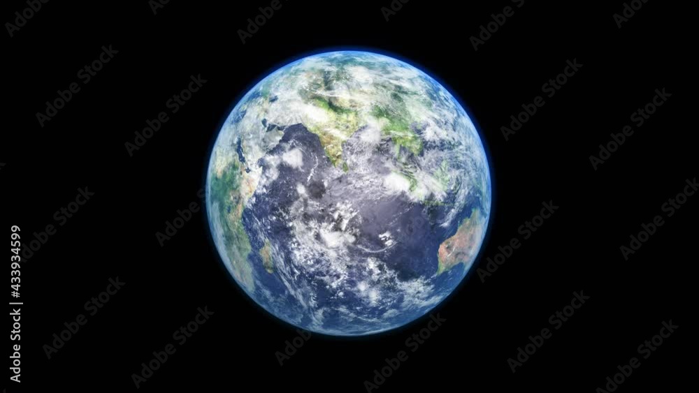 Wall mural sunrise and and cloudy rotate on the earth in space with star in universe. world realistic atmospher