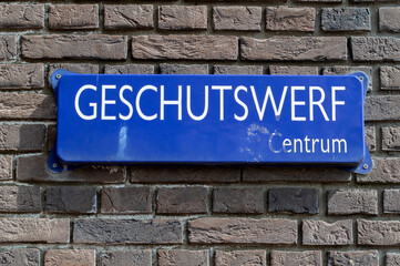 Street Sign Geschutswerf At Amsterdam The Netherlands 14-5-2021
