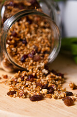 Homemade muesli healthy organic vegan food