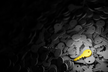 The right key  success and creativity concepts, original 3d rendering © tostphoto