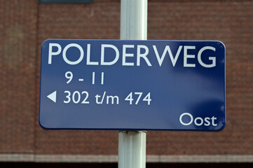 Street Sign Polderweg At Amsterdam The Netherlands 14-5-2021